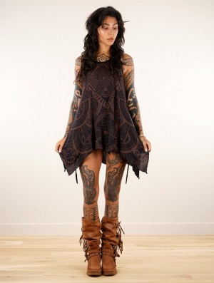 Dámské Topy Toonzshop Luinil Africa Printed Flared Tank Tunic Černé Měď | 0549YNDXM