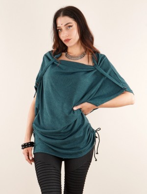 Dámské Topy Toonzshop Mandlu Tunic Top Tealblue | 2068UNTYM