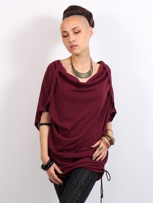 Dámské Topy Toonzshop Mandlu Tunic Top Tmavě Červené | 5291LOHGR