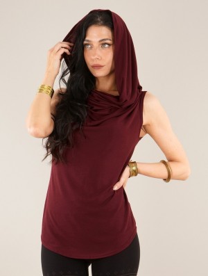 Dámské Topy Toonzshop Nephilim Cowl Neck Sleeveless Top Wine | 8129ZAVWX