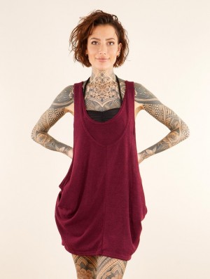 Dámské Topy Toonzshop Palani Sleeveless Tunic Wine | 1380DVUPN