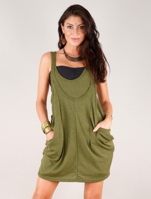 Dámské Topy Toonzshop Palani Sleeveless Tunic Vert kaki | 7983KDQPW