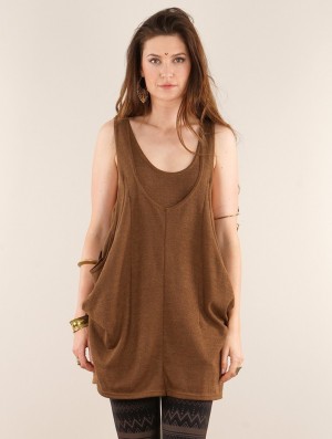 Dámské Topy Toonzshop Palani Sleeveless Tunic Oranžové Hnědé | 7420GCUHW