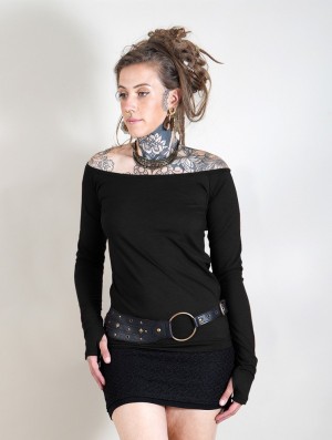 Dámské Topy Toonzshop Saädiya Long Sleeve Top Černé | 9076UMSCG