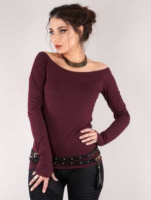 Dámské Topy Toonzshop Saädiya Long Sleeve Top Wine | 8071XWUDZ
