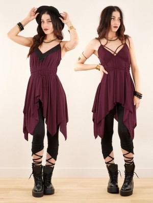 Dámské Topy Toonzshop Topäaz Loose And Reversible Strappy Tunic Wine | 3687UOJKN
