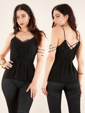 Dámské Topy Toonzshop Topäaz Loose And Reversible Strappy Top Černé | 1673UYZTI