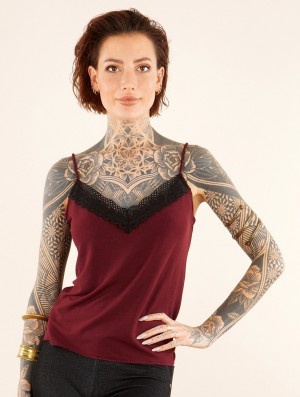 Dámské Topy Toonzshop Topäaz Loose And Reversible Strappy Top Wine | 1706KNJPO