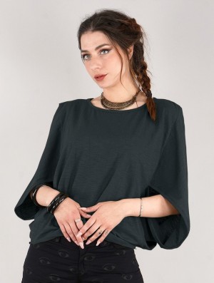 Dámské Topy Toonzshop Wala Batwing Sleeve Oversize Top Černé | 8320ZGHTM