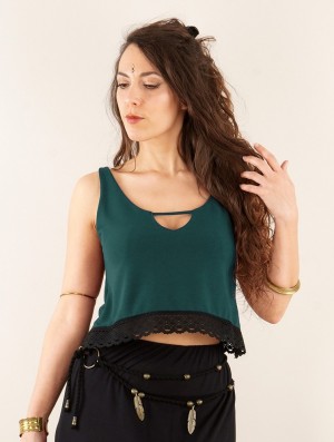 Dámské Topy Toonzshop Öde Reversible Short Sleeve Top Teal | 3570TWQUB
