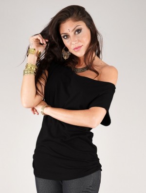 Dámské Tričko Toonzshop Kayäazü Boat Neck Loose T-shirt Černé | 9137JWVQN
