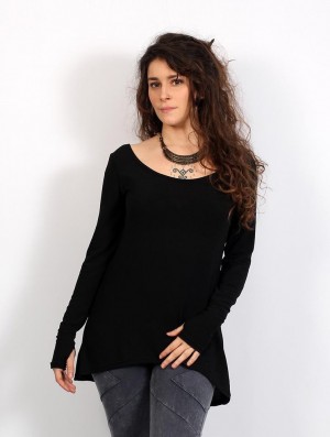 Dámské Tunic Toonzshop Noäa Long Sleeve Tunic Černé | 0569LJCUR