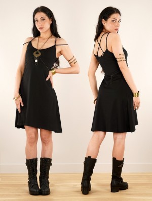 Dámské Šaty Toonzshop Alchemyü Strappy Short Dress Černé | 3540TOMRZ