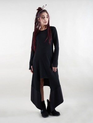 Dámské Šaty Toonzshop Anat Long Sleeve Long Dress Černé | 4910OWPLG