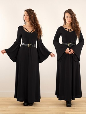 Dámské Šaty Toonzshop Black Moon Reversible Long Dress Černé | 1284DNCOX