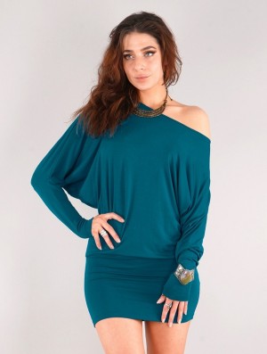 Dámské Šaty Toonzshop Daedra Short Dress With Bat Wing Sleeve Blankyt | 4725YRVMA