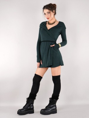 Dámské Šaty Toonzshop Dark Wrap Sweater Dress Tmavě | 4127FGUCE