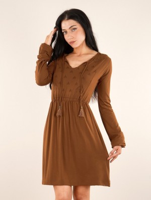 Dámské Šaty Toonzshop Eireen Long Sleeve Dress Rusty | 2013XEDJQ
