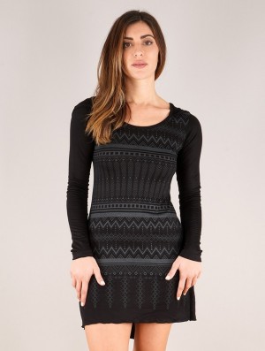 Dámské Šaty Toonzshop Inanna Aztec Printed Long Sleeve Hooded Short Dress Šedé | 8013ZVICT
