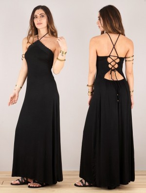 Dámské Šaty Toonzshop Lüune Sleeveless Long Dress Černé | 3687QGEKP
