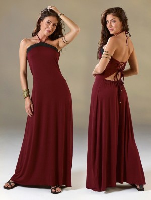 Dámské Šaty Toonzshop Lüune Sleeveless Long Dress Wine | 2769DWTBC