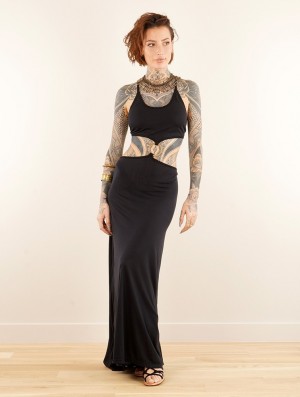 Dámské Šaty Toonzshop Luwak Bare Back Strappy Long Dress Černé | 7283BYTCZ