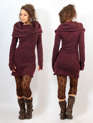 Dámské Šaty Toonzshop Mantra Sweater Dress Mottled wine | 4609LEHZJ