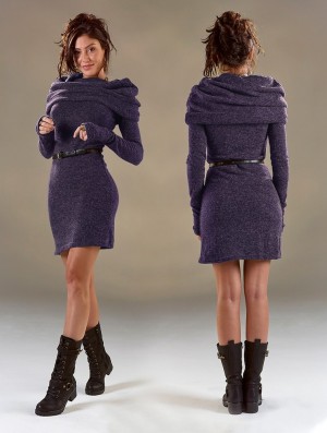 Dámské Šaty Toonzshop Mantra Sweater Dress Fialové | 6839ITBCU