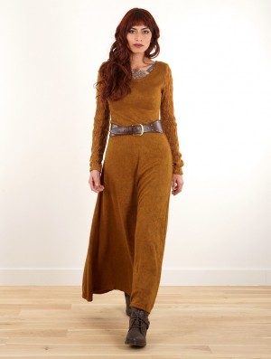 Dámské Šaty Toonzshop Melisandre Crochet Long Sleeve Long Sweater Dress Rusty | 4862OBXSI