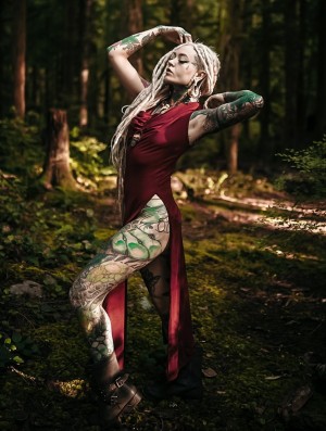 Dámské Šaty Toonzshop Nephilim Long Slit Dress Wine | 4392QENLO