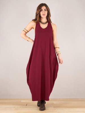 Dámské Šaty Toonzshop Noéa Sleeveless Long Dress Wine | 7683SZOTN
