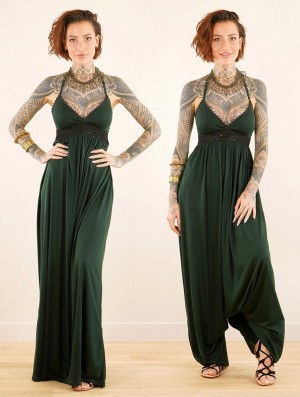Dámské Šaty Toonzshop Nolofinwe Strappy Bare Back Long Dress And Harem Pant Overalls Zelene | 3860UHPLC