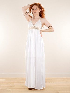 Dámské Šaty Toonzshop Nolofinwe Strappy Bare Back Long Dress And Harem Pant Overalls Bílé | 5084ZYHRT