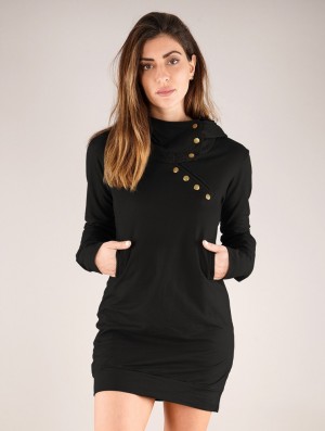 Dámské Šaty Toonzshop Numendil High Collar Hoodie Dress Černé | 2154TSEYB