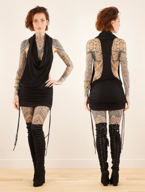 Dámské Šaty Toonzshop Raikhik Tunic-dress Černé | 7685SPWKB