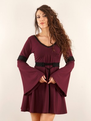 Dámské Šaty Toonzshop Reversible Bohemian Dress "Morphée" Wine | 6502OUQCD