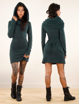 Dámské Šaty Toonzshop Shaë Sweater Dress Teal | 6825IEYMX