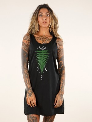 Dámské Šaty Toonzshop Shartiva Printed Sleeveless Short Dress Černé Zelene | 9381UWNCB