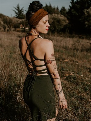 Dámské Šaty Toonzshop Sunee Bare Back Short Dress Zelene | 1029NAWFR