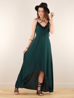 Dámské Šaty Toonzshop Topäaz Loose Strappy Long Dress Peacock teal | 8231WRPMI