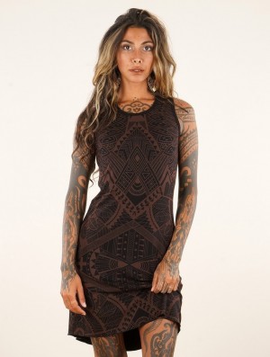 Dámské Šaty Toonzshop Vairë Africa Printed Sleeveless Short Dress Černé | 0629IARQH
