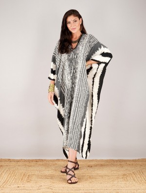 Dámské Šaty Toonzshop Varanasi Anacongo Kaftan Dress Černé Béžový | 7594IJVEF