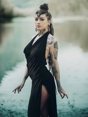 Dámské Šaty Toonzshop Waheeda Long Dress Černé | 8536QUYPA