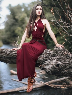 Dámské Šaty Toonzshop Wakiza Long Infinity Dress Wine | 9082ZSNPK