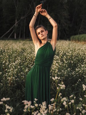 Dámské Šaty Toonzshop Wakiza Long Infinity Dress Zelene | 0472JLCMK