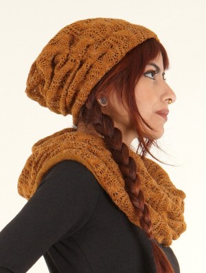 Dámské Čepice Toonzshop Aslan Pleated Crochet Beanie Rusty | 8254WGKZQ