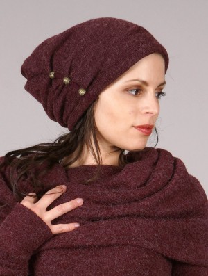 Dámské Čepice Toonzshop Aslany Beaded Beanie Mottled wine | 3761GKCLB