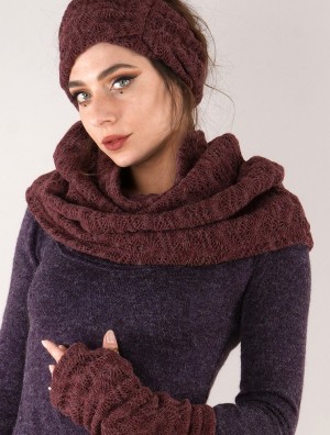 Dámské Šátek Toonzshop Oöna Crochet Snood Scarf Wine | 3418JOYLE