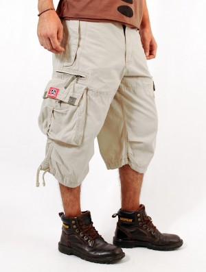 Pánské Kalhoty Toonzshop 3/4 Molecule Cargo Pants 45056 Béžový | 0213URAJF