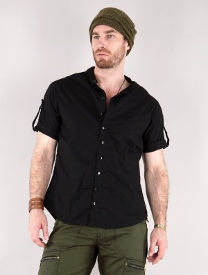 Pánské Košile Toonzshop Herendil Short Sleeves Shirt Černé | 8936UQGRC